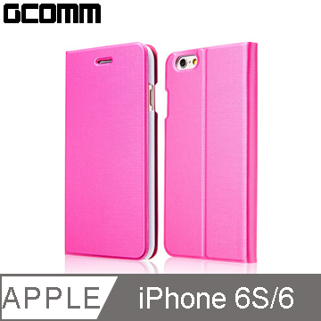 GCOMM iPhone 6S/6 Metalic Texture 金屬質感拉絲紋超纖皮套 嫩桃紅