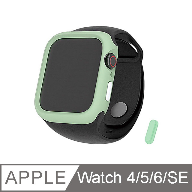 hoda Apple Watch Series 4/5/6/SE 共用 42mm/44mm 柔石防摔手錶保護殼-典雅綠
