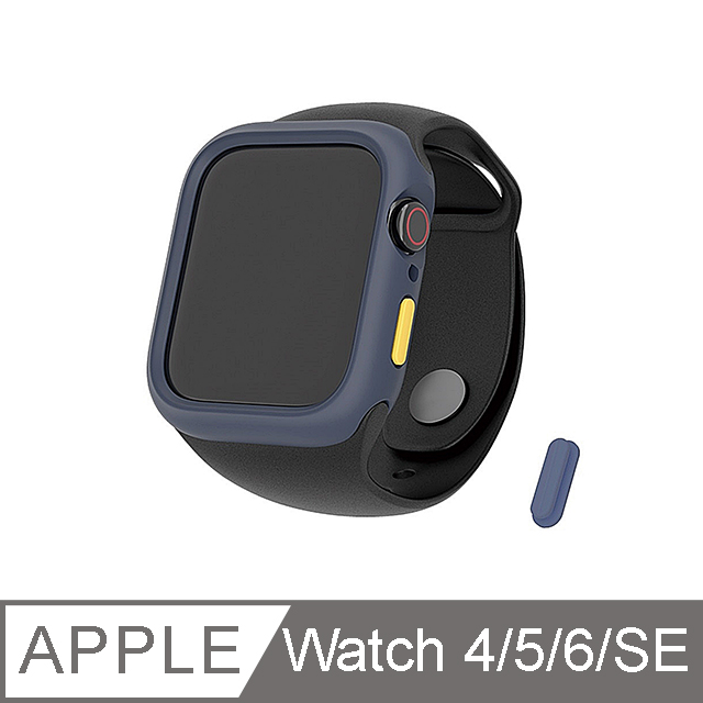 hoda Apple Watch Series 4/5/6/SE 共用 42mm/44mm 柔石防摔手錶保護殼-寶石藍