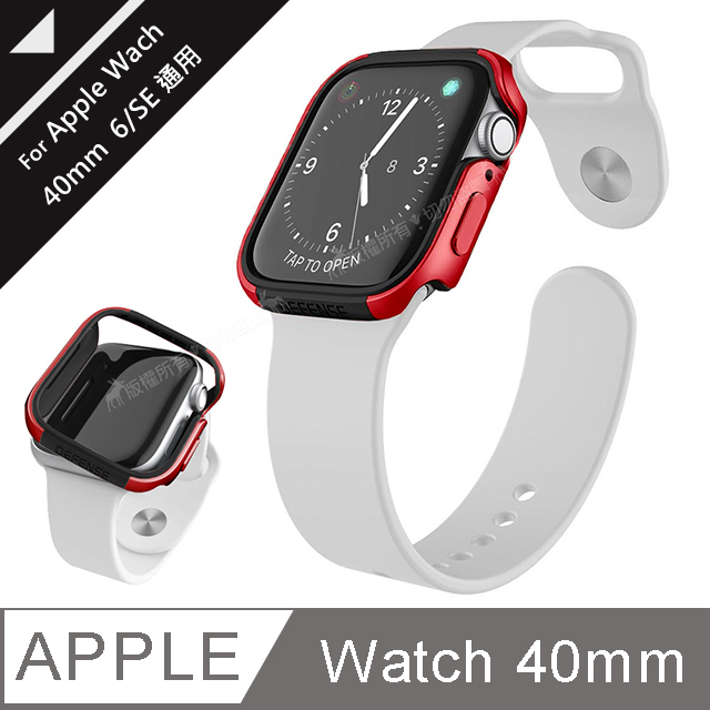 刀鋒Edge系列 Apple Watch Series 6/SE (40mm) 鋁合金雙料保護殼 保護邊框(野性紅)
