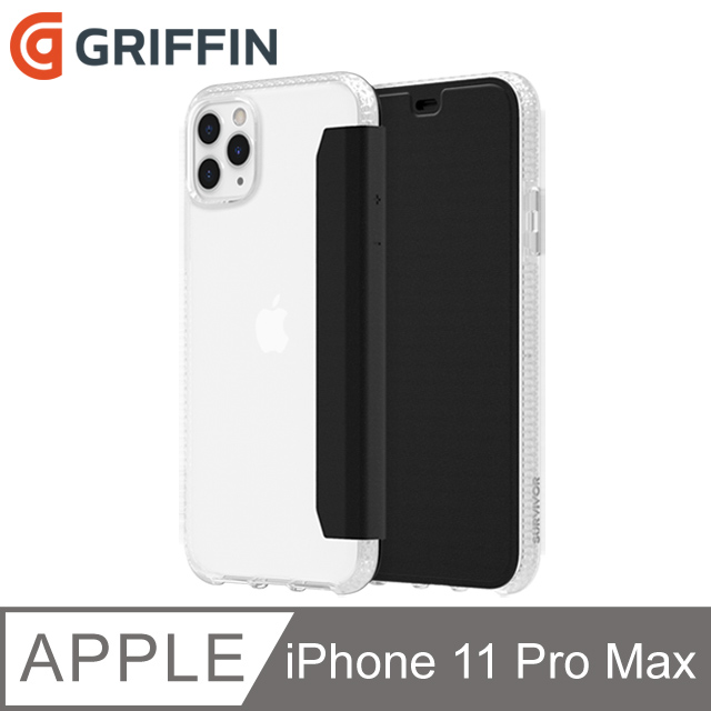 Griffin Survivor Clear Wallet iPhone 11 Pro Max 透明背套防摔側翻皮套