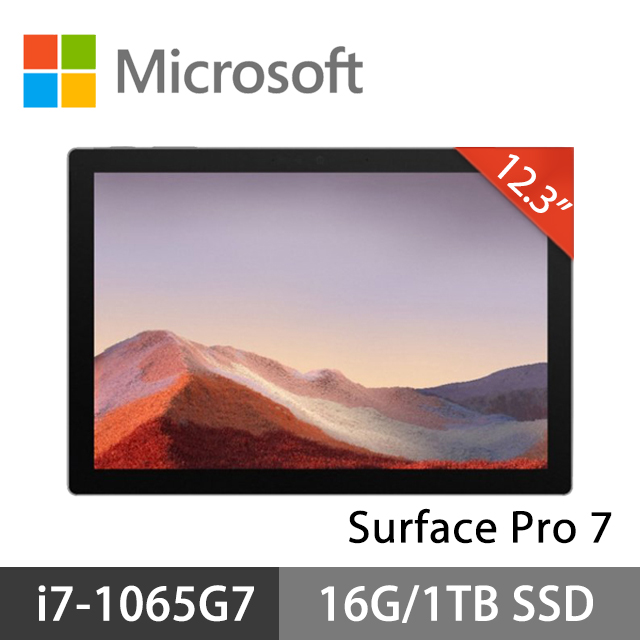 Microsoft 微軟 Surface Pro 7 12.3吋 白金 (i7-1065G7/16G/1TB SSD/Win10)