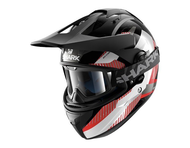 Shark Explore R 黑白紅色多功能帽越野帽全罩安全帽 鏡片 帽沿都可拆he6160 Krw Pchome 24h購物